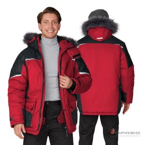 Куртка мужская утеплённая «Сюрвейер» красный/чёрный