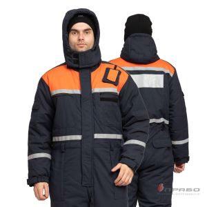 Комбинезон мужской зимний с капюшоном повышенной износостойкости