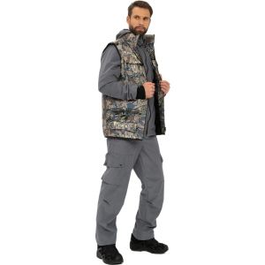 Костюм АО демисезон Тайга-3, цв.лабиринт/серый, тк.Alova //Huntsman