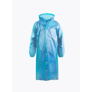 Плащ-дождевик ПЭ, на кнопках, цв.голубой