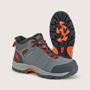 Ботинки зима 2200.1, т.серые, микрофибра, иск.мех, нитрил /СК