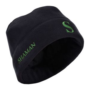 Шапка АО демисезон Шаман, тк.флис, цв.черный,зел.вышивка //ХСН