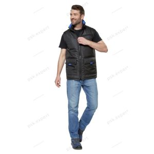 Жилет утепленный Универсальный, цв.черный/василек, тк.дьюспо (пэ 100%), 240г/м2