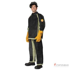 Костюм сварщика брезентовый со спилком, летний /Люкс /2 кл.защ.