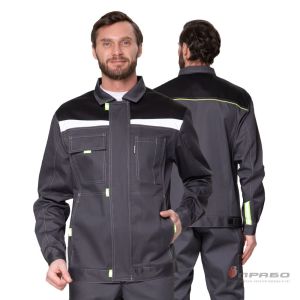 Костюм мужской «Профессионал 1» серый/чёрный (куртка и брюки)