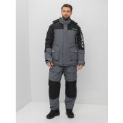 Костюм АО зимний Юкон Айс, цв.серый/черный, тк.Breathable -10/-45С //Huntsman